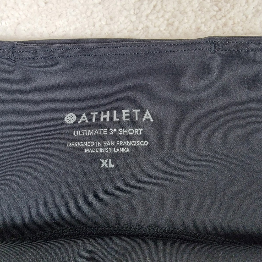 Athleta Ultimate 3" Short Womens XL Black High Rise Athletic Running Yoga Shorts - Picture 4 of 9